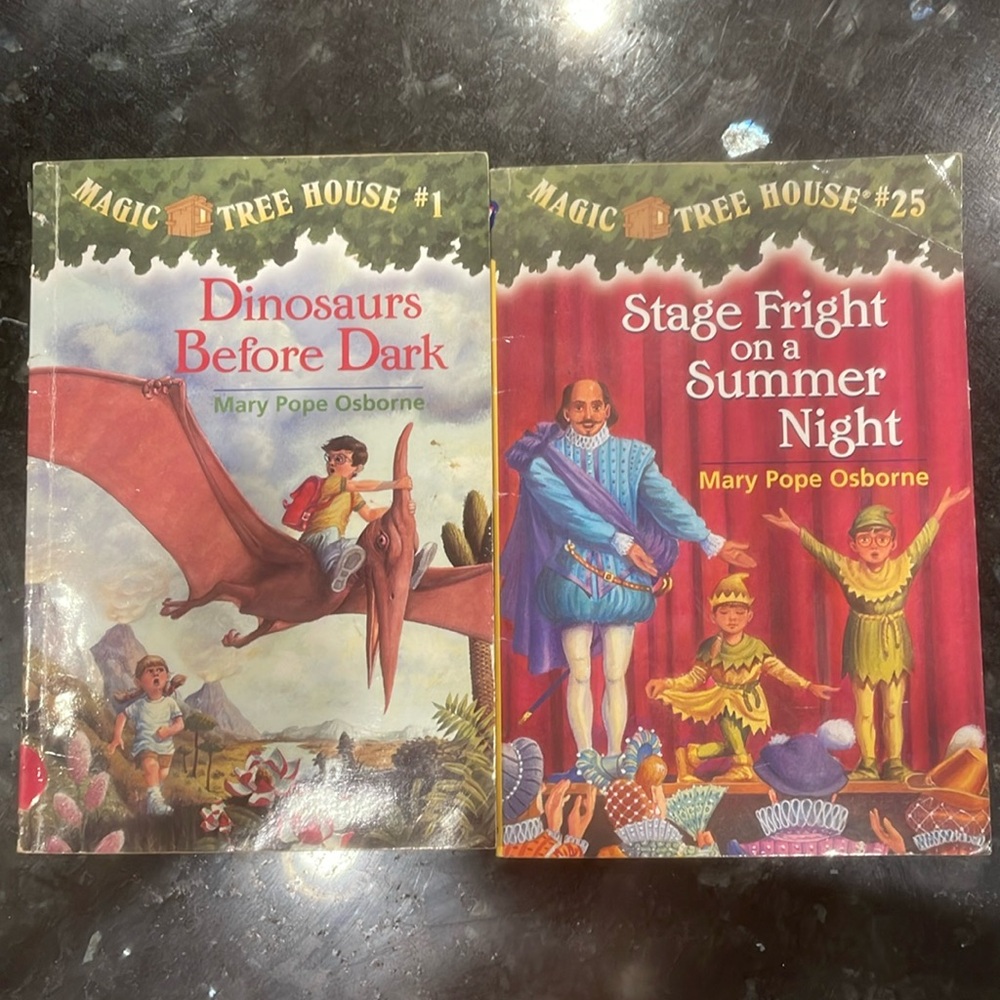 2 Magic Tree House books: 1 and 25